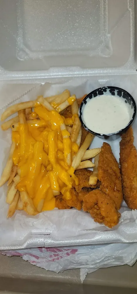 Chicken Tender Basket Add Cheese to Fries